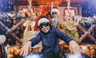 children at christmas party