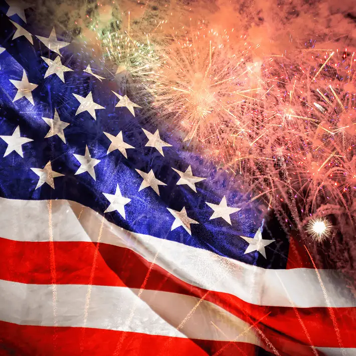 American flag fireworks