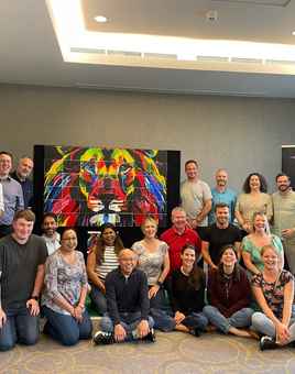 Corporate team working together during an employee engagement activity in Ireland