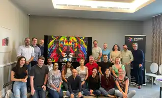 Corporate team working together during an employee engagement activity in Ireland