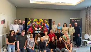 Corporate team working together during an employee engagement activity in Ireland