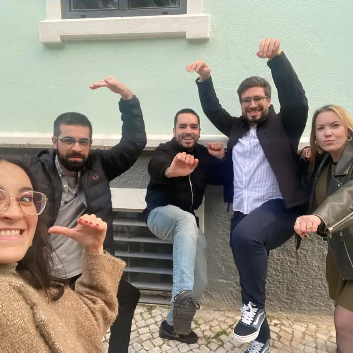 Lisbon team completing a photo challenge during the multi city Digital Treasure Hunt for Uber.