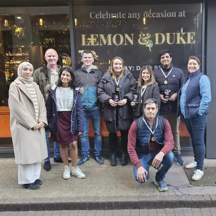 group photo outside Lemon & Duke
