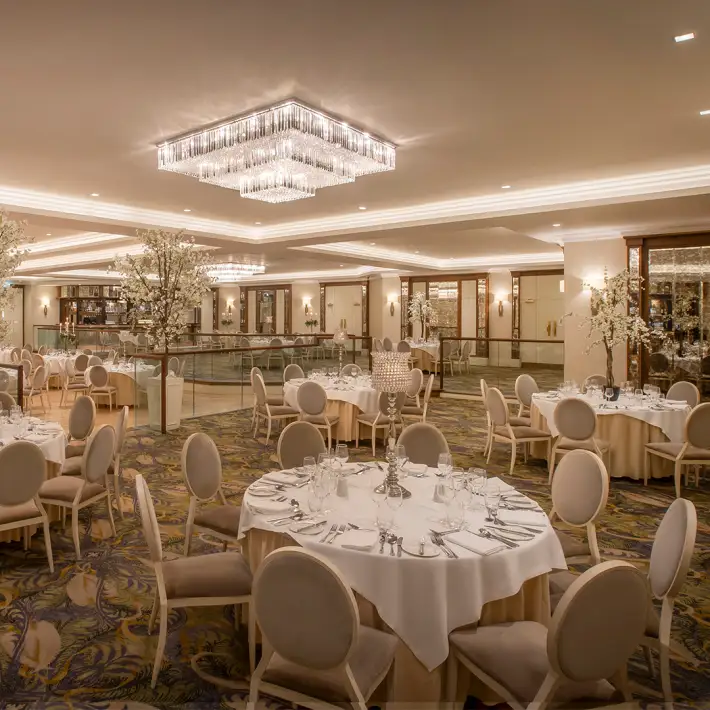 Awards dinner and corporate event setup with banquet tables at Hotel Kilmore in Cavan