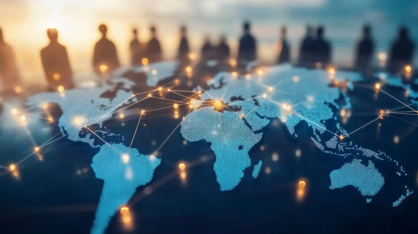 Global teams connected in a multi-city digital treasure hunt.