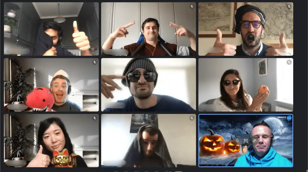 People dressed up in halloween costumes taking part in halloween horrors 