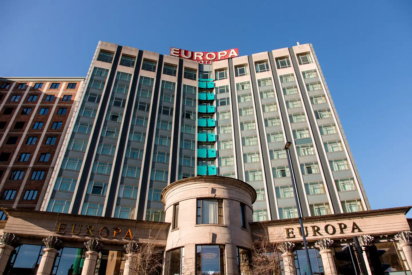 exterior of the europa hotel in belfast