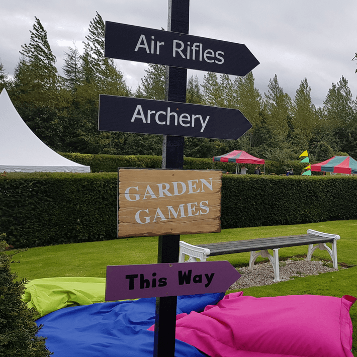 Signs leading the way to outdoor actiities