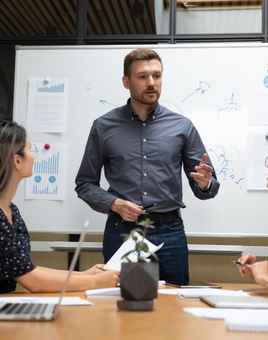 Man Pitching Business Idea