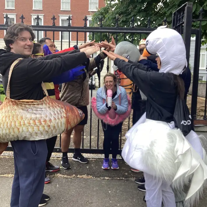 Dressed Up Participants playing Jungle Survival