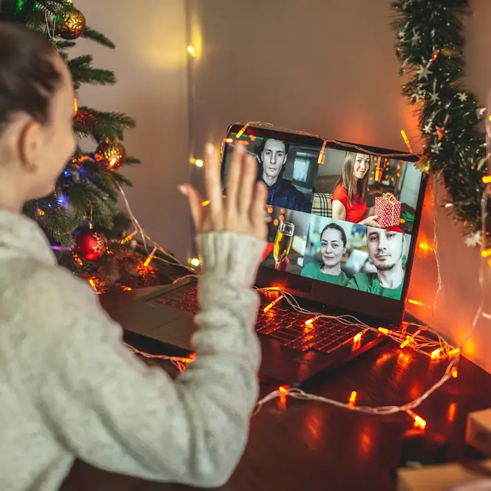woman at her computer playing games
