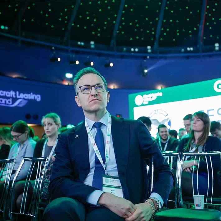 crowd at global aviation sustainability conference 2024