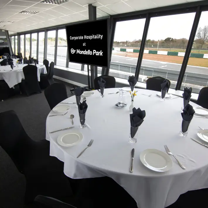 looking out on to the race track 