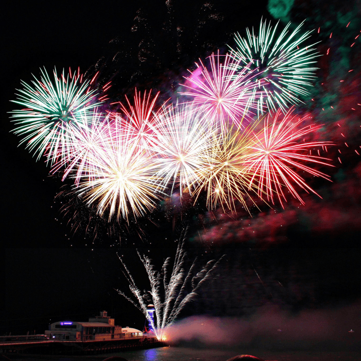 fireworks on display