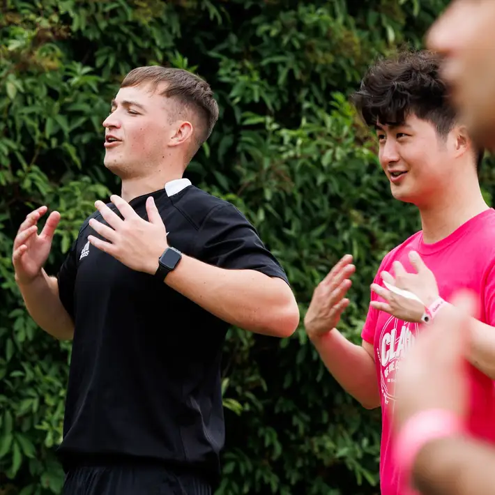 Taking part in the haka