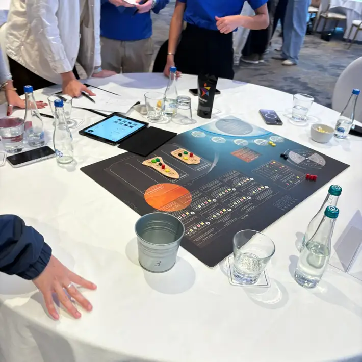 Before Mars set up on the table with mats and the rules on each table