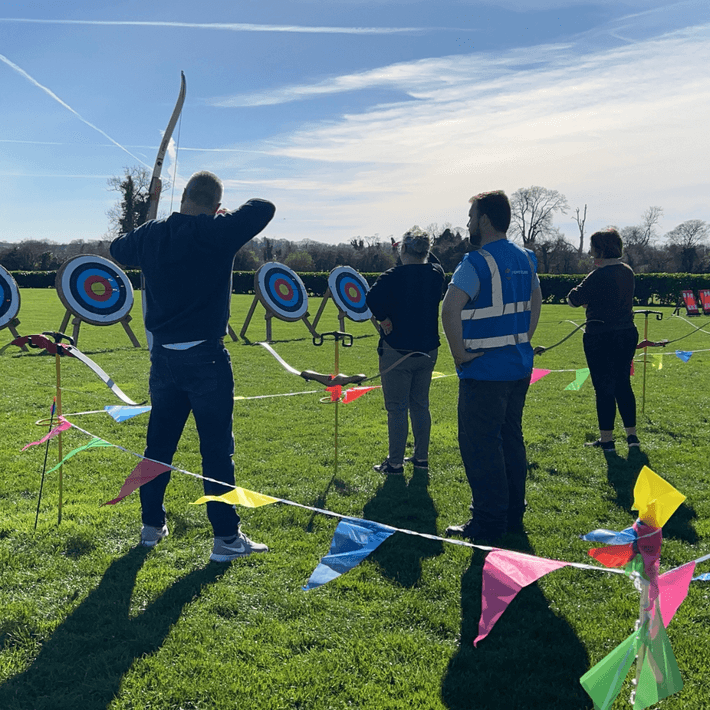 Participants pointing an arrow
