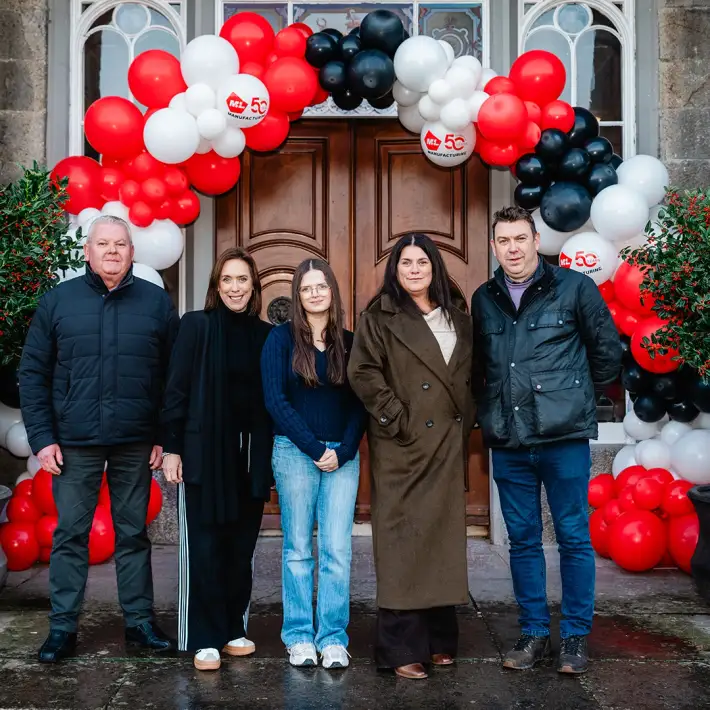 M+L Manufacturing staff celebrating 50 year anniversary at Slane Castle