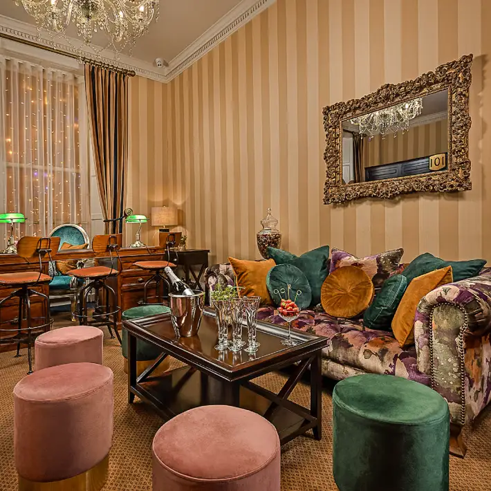 Elegant private lounge at 101 Limerick ideal for VIP receptions, business meetings and small corporate gatherings.