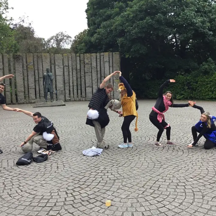 Dressed Up Participants playing Jungle Survival