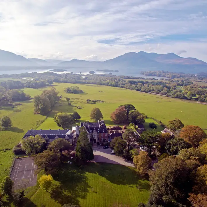 Drone Shot of Hotel | Corporate Team-Building Events at Cahernane House Hotel | Dynamic Events