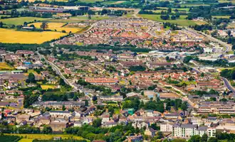 Aerial view of Clonmel town in Tipperary, ideal location for corporate team building events in Ireland