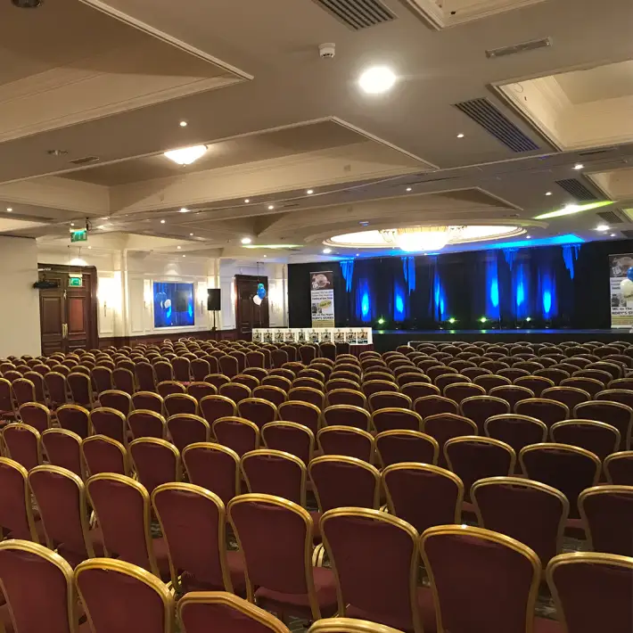 Large conference room with theatre-style seating at The Keadeen Hotel in Newbridge, County Kildare