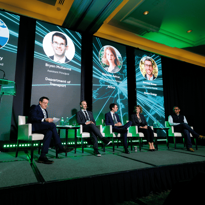 Panel of four speakers talking about sustainability at the ALI conference