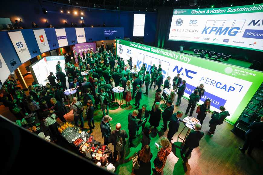KPMG Aircraft leasing conference with two big screens in the CCD | Galway event Management