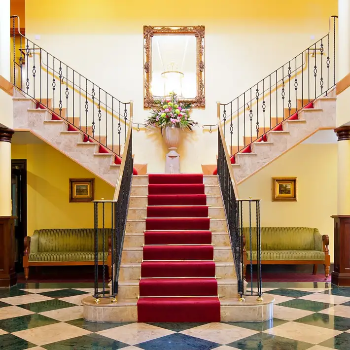 Reception area at Roganstown Hotel & Country Club welcoming corporate event guests