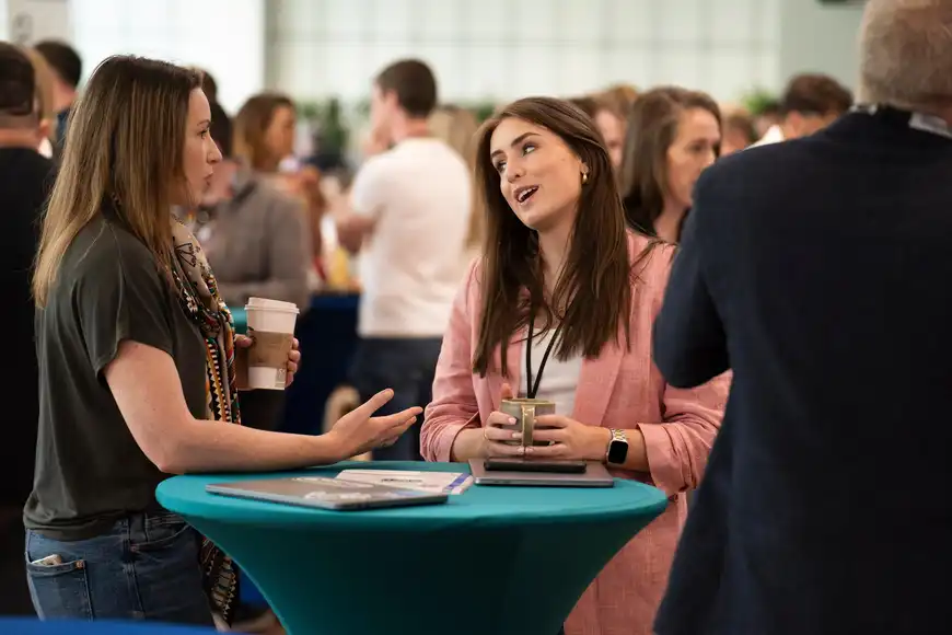 new employees networking at corporate onboarding session ireland