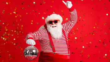 Santa disco dancing