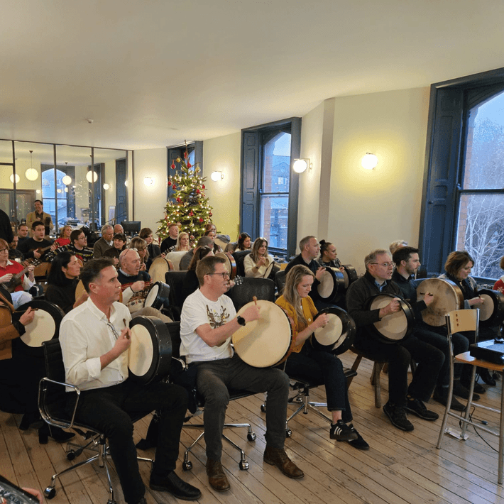 Group playing the Bodhran