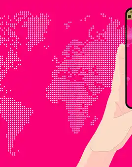 around the world map with gamescreen in iphone