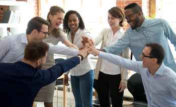 team building activity during corporate onboarding for young professionals