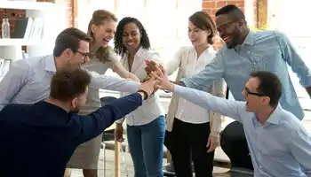 team building activity during corporate onboarding for young professionals