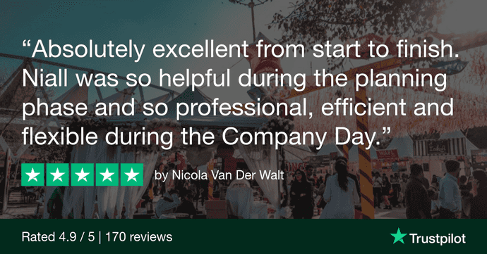 Five star trustpilot review for Dynamic events ireland