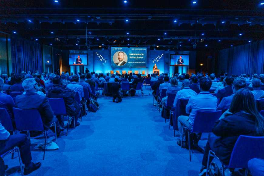 NCSC conference talk wit the director talking to an audience of people | Galway event management