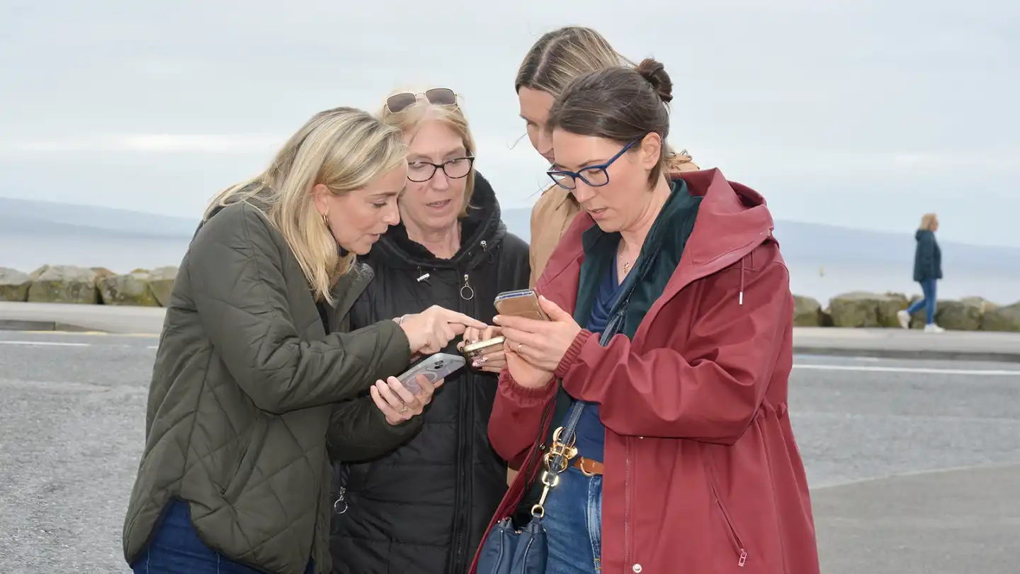 Team posing together at Galway Bay Hotel during Digital Treasure Hunt team building activity