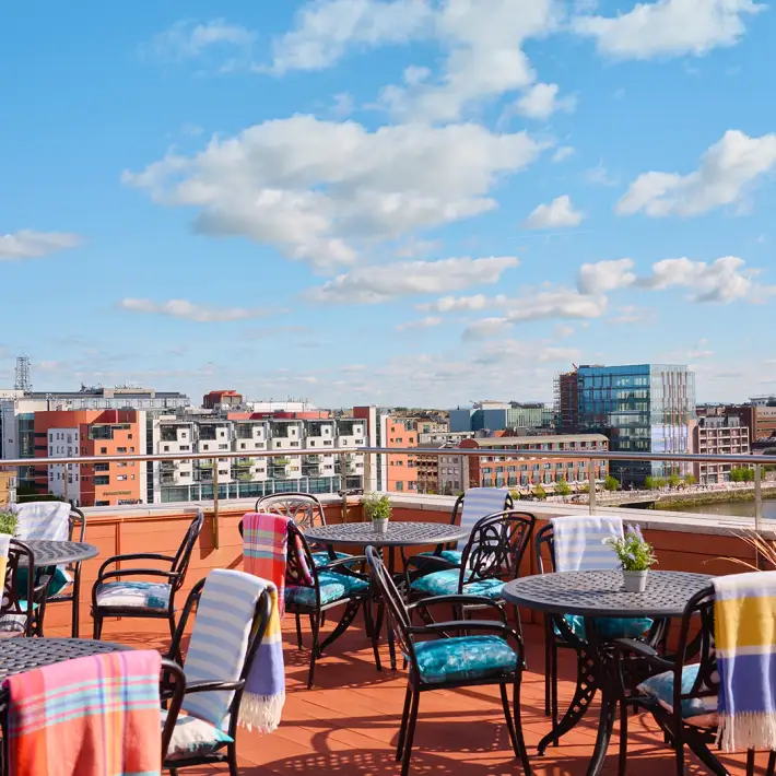 Outdoor rooftop terrace at Limerick Strand Hotel, ideal for corporate BBQs and networking events