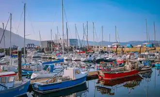 County Kerry Ireland with boats on the sea