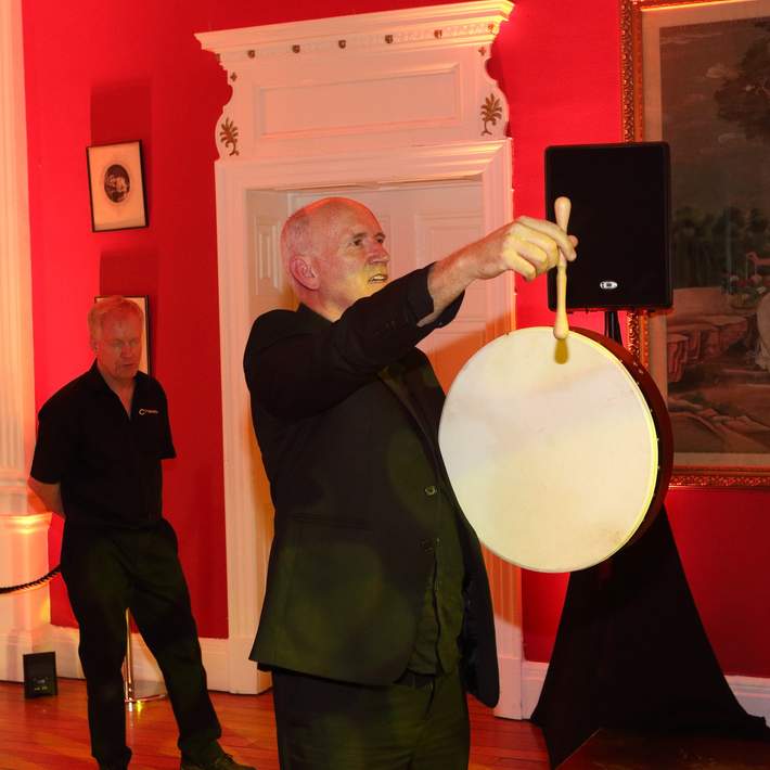 Bodhrán Ensemble team building activity at a conference