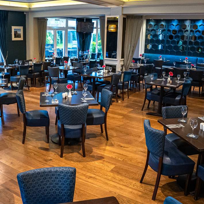 Elegant banquet-style dining setup at The Sandymount Hotel, ideal for corporate dinners, gala events, and business celebrations.