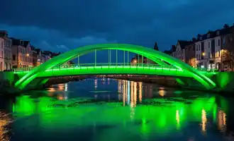 Waterford city bridge lit up, ideal location for corporate team building and staff parties