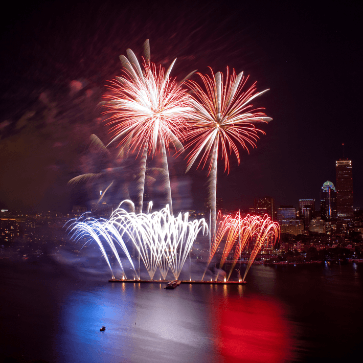 american flag colours on fireworks
