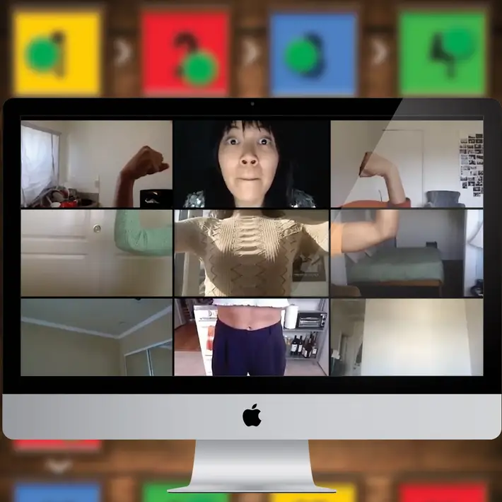 Remote team taking part in a fun photo challenge during a Virtual Away Day online team building event hosted by Dynamic Events.