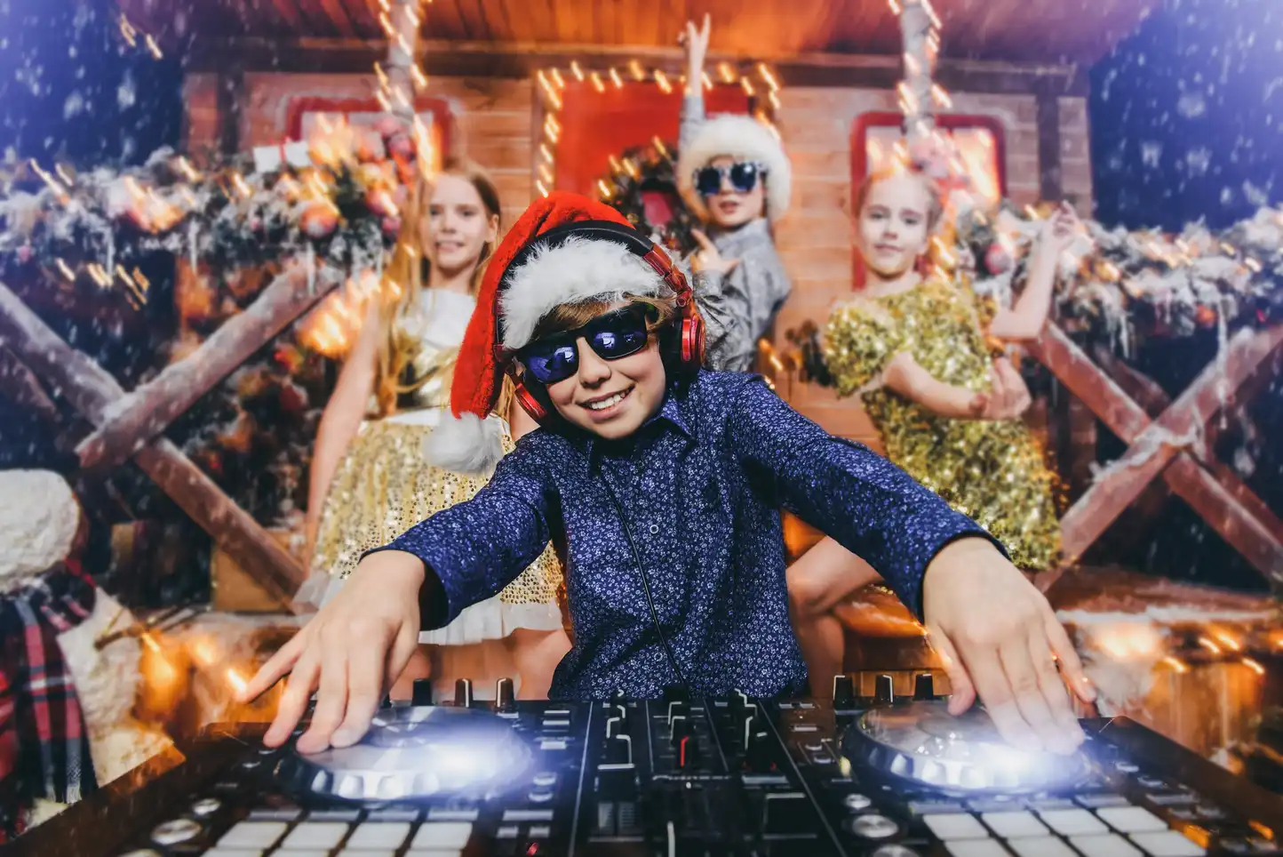 children at christmas party