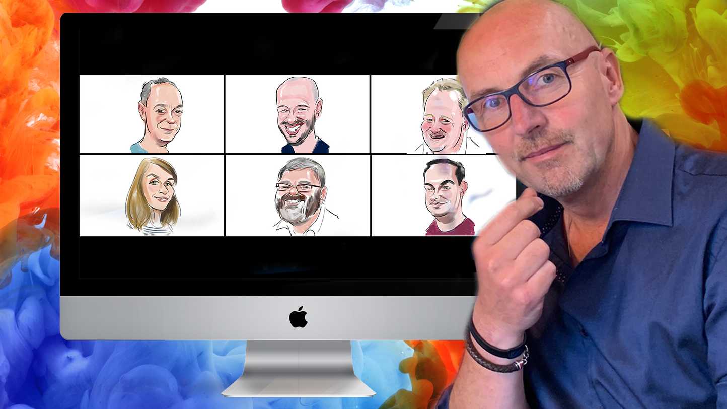 online caricature drawing on zoom
