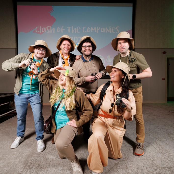 Team Dressed up as jungle explorers to take part in the halloween treasure hunt