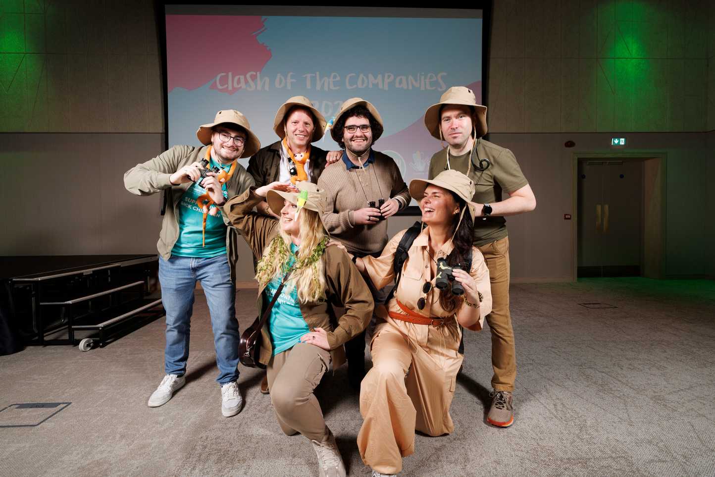 Team Dressed up as jungle explorers to take part in the halloween treasure hunt